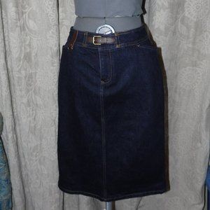 Lauren Jean Company Premium Dark Wash Denim Pencil Skirt Sz 6 NWOT